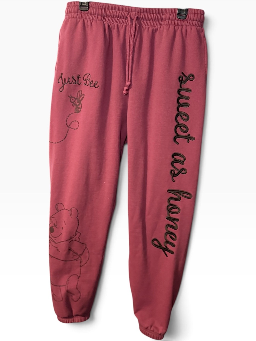 Disney Winnie the Pooh Sweet as Honey Sweatpants Pink Rose Size XL
